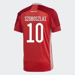 Camisola Hungria Dominik Szoboszlai 10 Equipamento Primeiro Euro 2020 Manga Curta